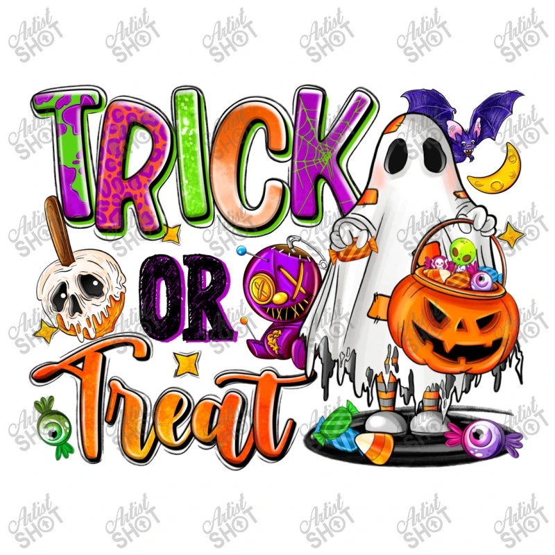 Trick Or Treat With Ghost Toddler T-shirt - Image 3
