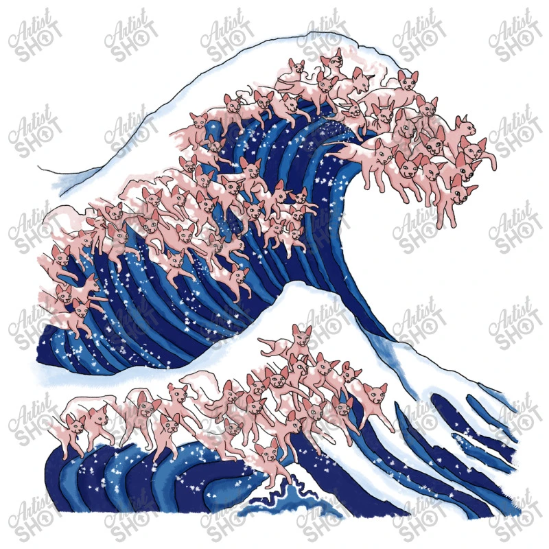 The Great Wave Of Sphynx Cat Youth Hoodie - Image 5