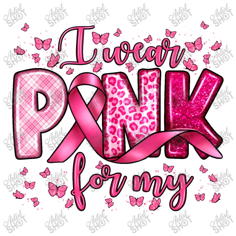 I Wear Pink For My Custom Name Youth Sweatshirt - Image 5