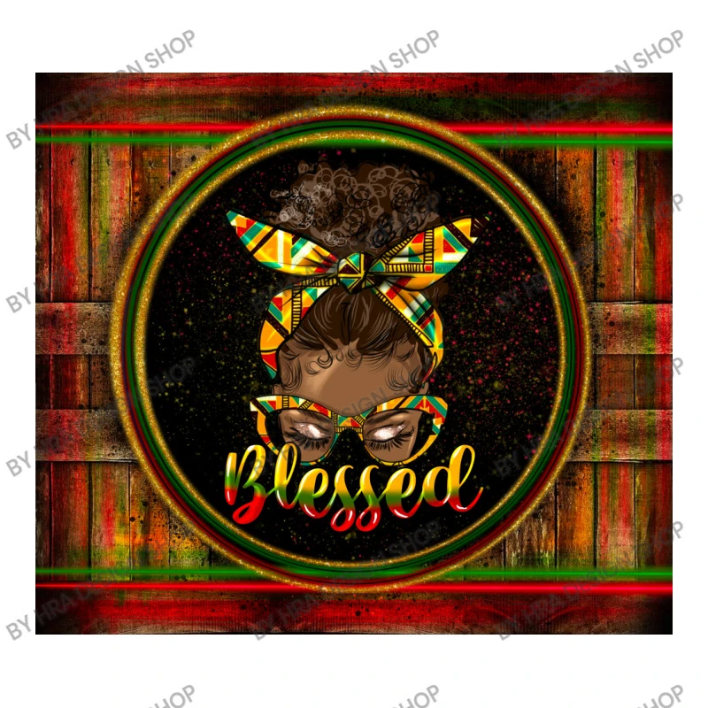 Afro Messy Bun African Colors Blessed Toddler T-shirt - Image 3