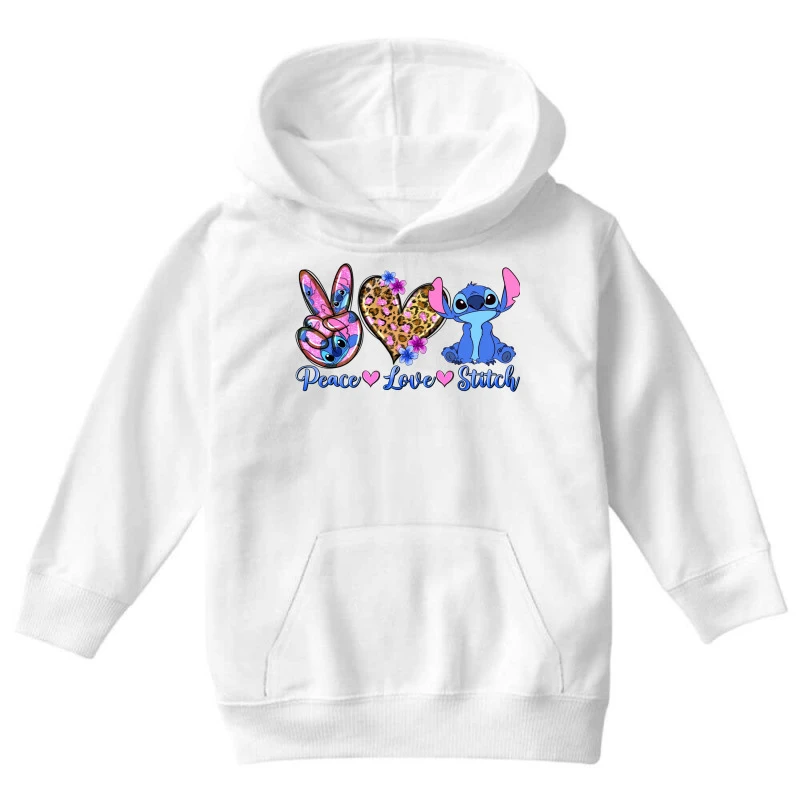 Peace Love Stitch Youth Hoodie - Image 3
