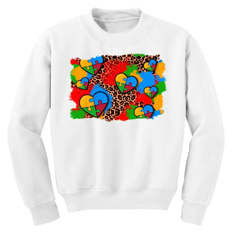 Autism Heart Background Youth Sweatshirt - Image 3