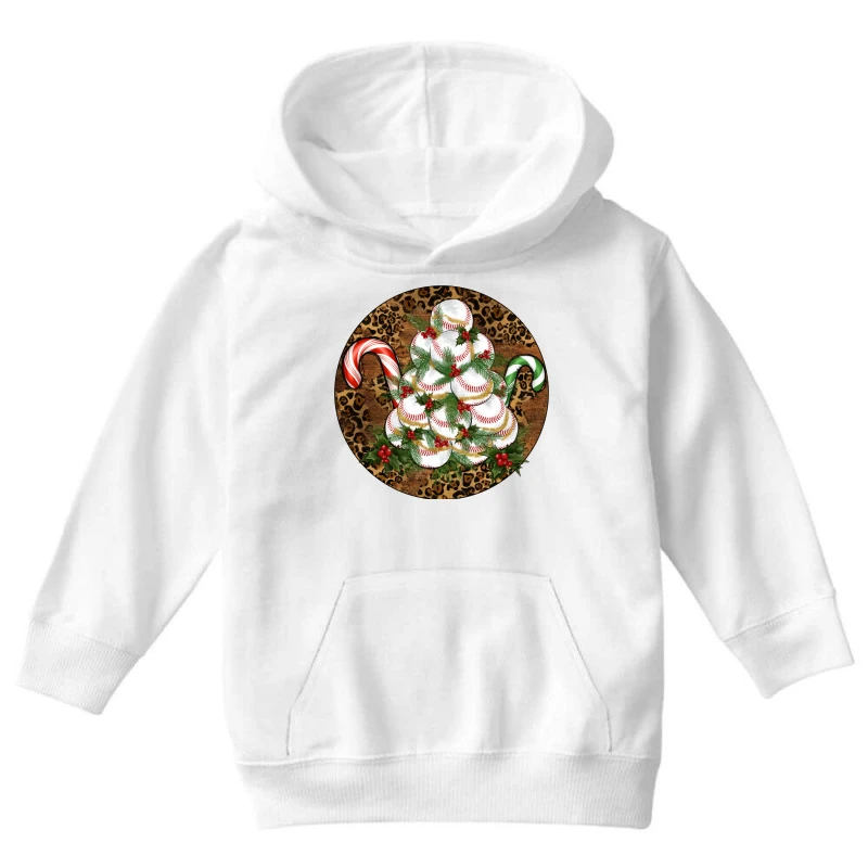 Merry Christmas Baseball Youth Hoodie - Image 3