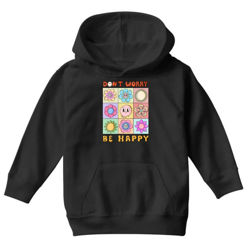 Don't Worry Be Happy Sublimation Youth Hoodie - Image 3
