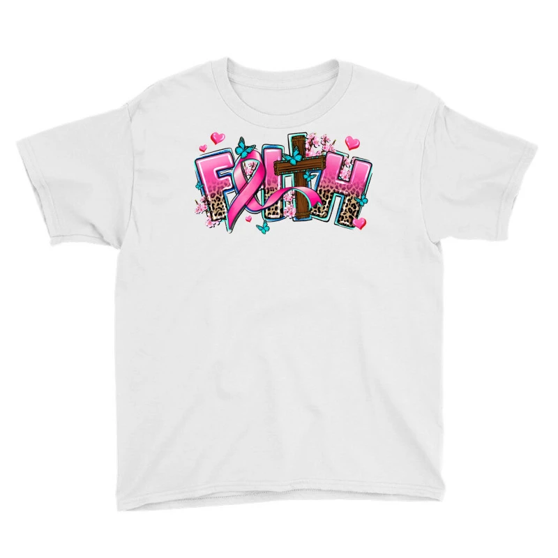 Cancer Faith Cross Youth Tee - Image 3