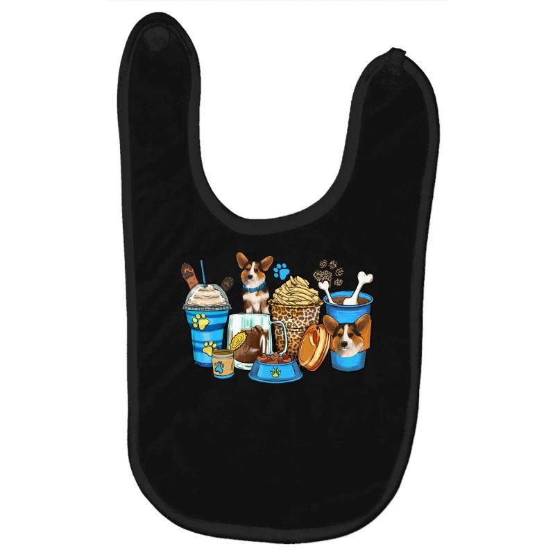 Corgi Coffee Cups Baby Bibs