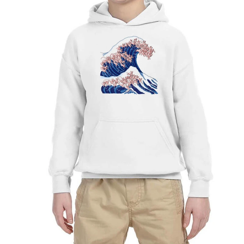 The Great Wave Of Sphynx Cat Youth Hoodie