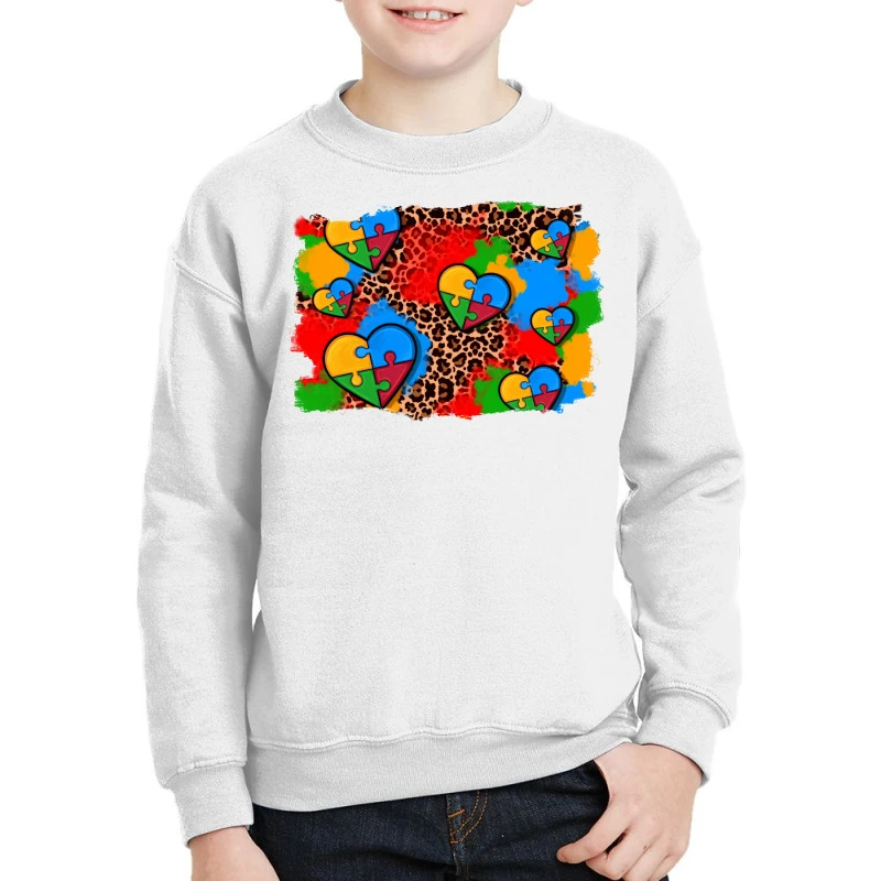 Autism Heart Background Youth Sweatshirt