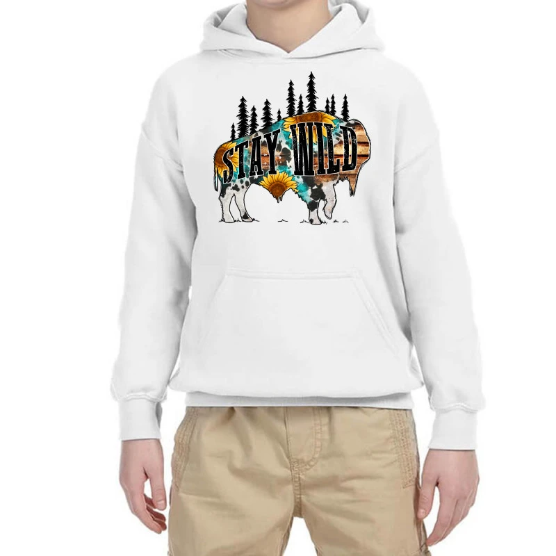 Stay Wild Western Bison Youth Hoodie