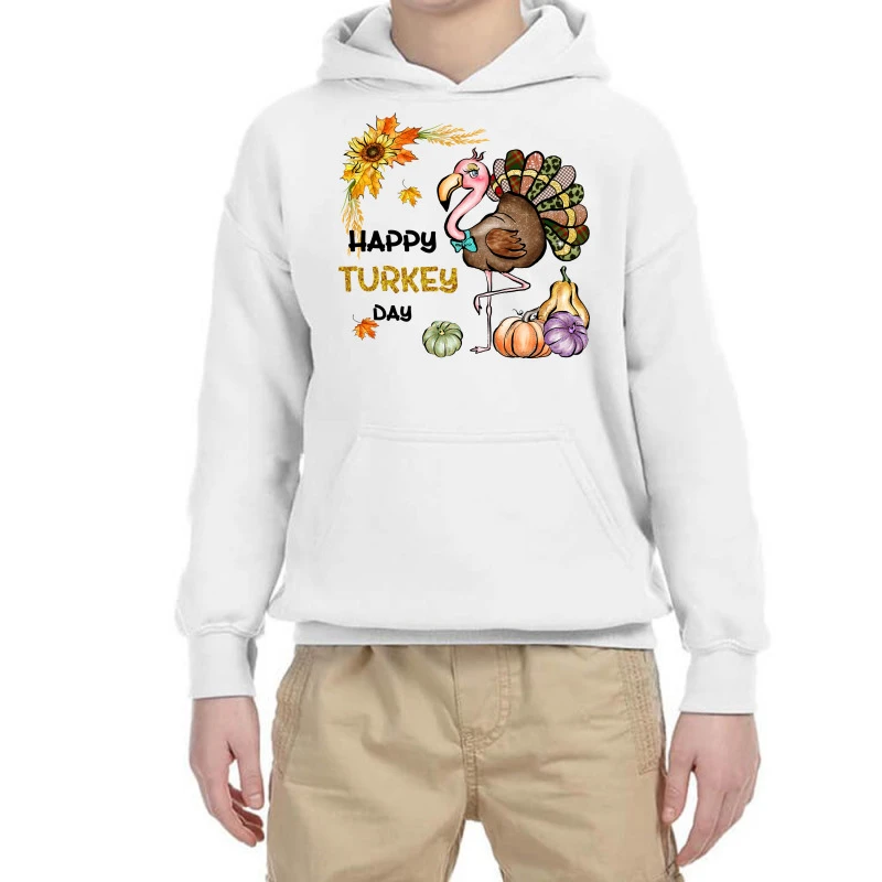 Happy Turkey Day Sublimation Youth Hoodie