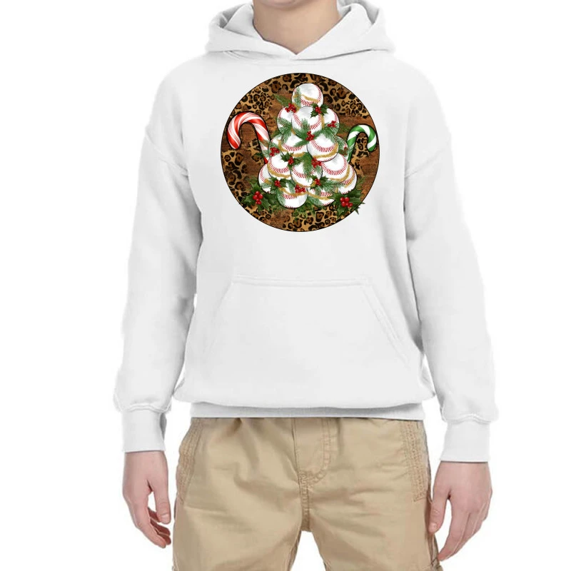 Merry Christmas Baseball Youth Hoodie