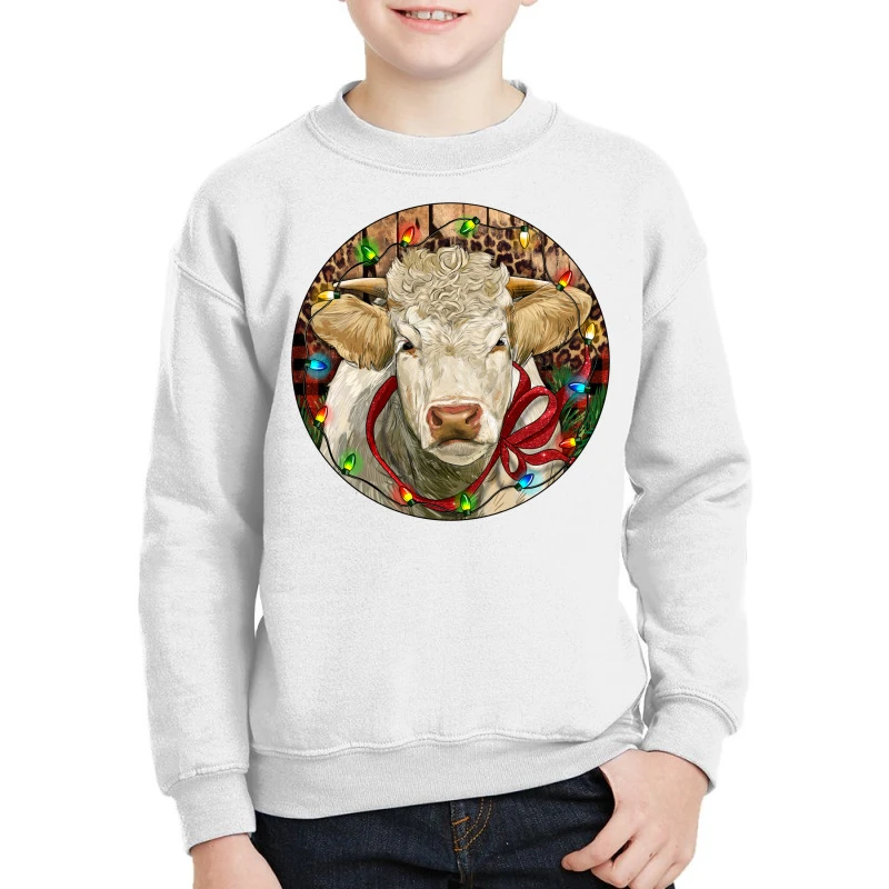 Charolais Heifer Christmas Youth Sweatshirt
