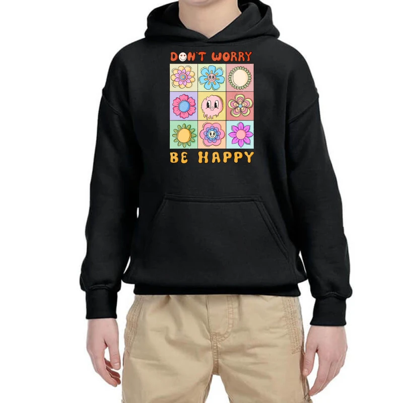 Don't Worry Be Happy Sublimation Youth Hoodie